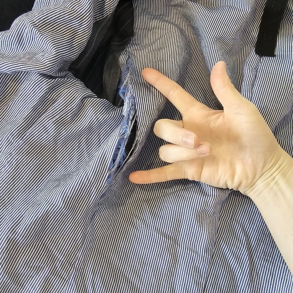 Utility Military Jacket Coat Size S Navy Blue Steampunk L.A.M.B. Angora Wool - Picture 11 of 13